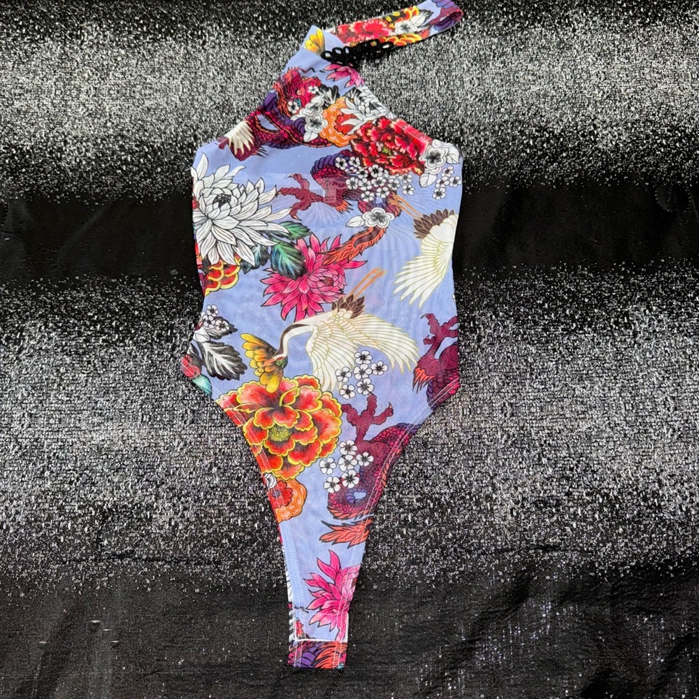 Fashion Nova Floral Mesh Bodysuit